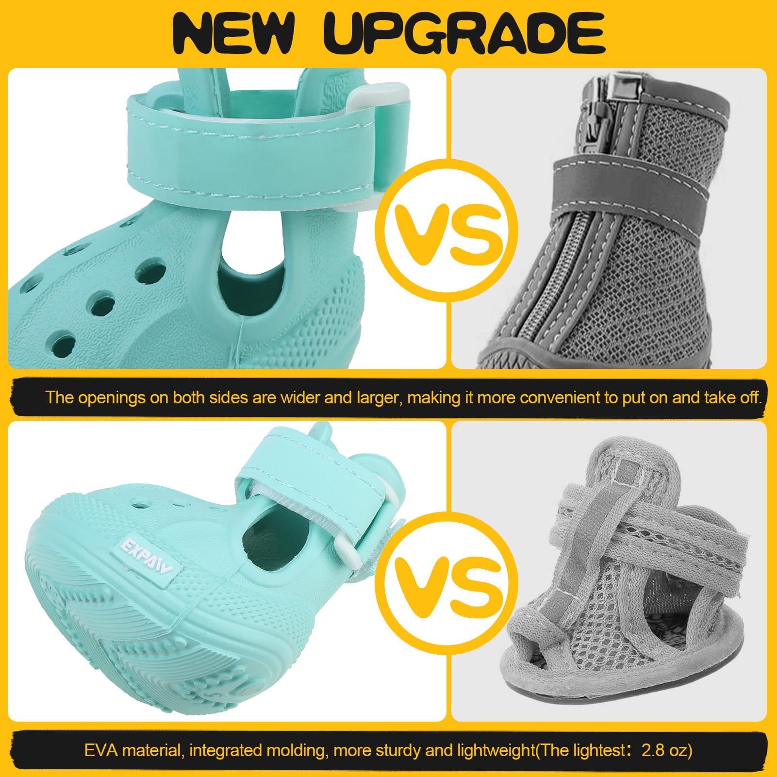 Chaussures pour Chien pour Trottoir Chaud – Bottes antidérapantes pour Chiens de Petite, Moyenne et Grande Taille, Bottes réfléchissantes et Protections de Pattes pour l'hiver, faciles à Mettre et à