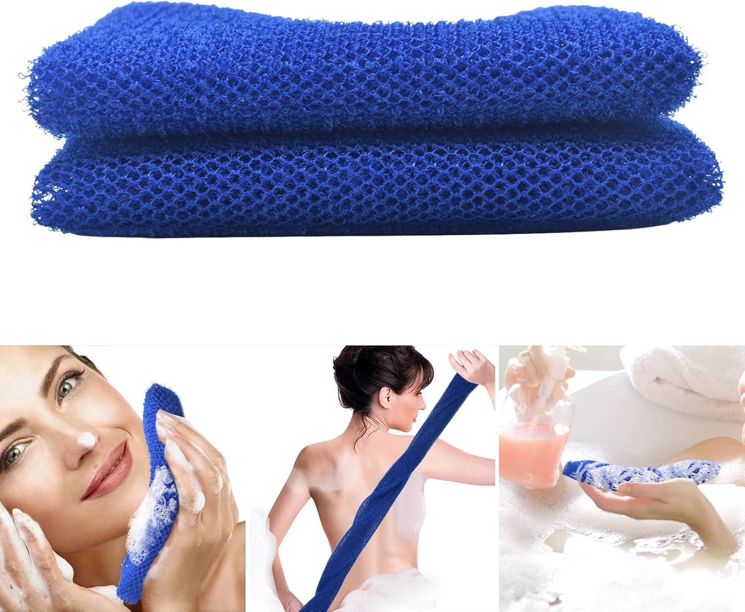 2 Piece African Exfoliating Net for Body, African Net Sponge, African Wash Net, African Shower Net, African Sponge Scrubbing Rag Net Exfoliation, African Body Scrubber, Bath Sponge Net Soap Washcloth : Beauty & Personal Care