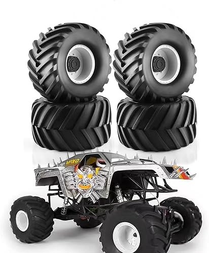 Miniatura 7 de Neumáticos de camión Monster 18 RC y ruedas hexagonales de 0.669 in, llantas de goma para buggy para camiones todoterreno a escala 18, Kaiju Tmaxx