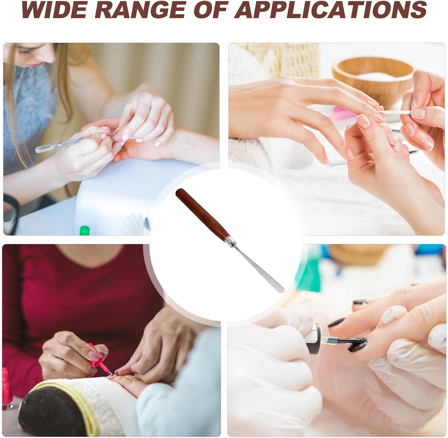 SEWACC Nail Art Stirring Rod Gel Mixing Stick Wood Color Nail Polish Gel Mixer Spatula Tool for Professional Manicure