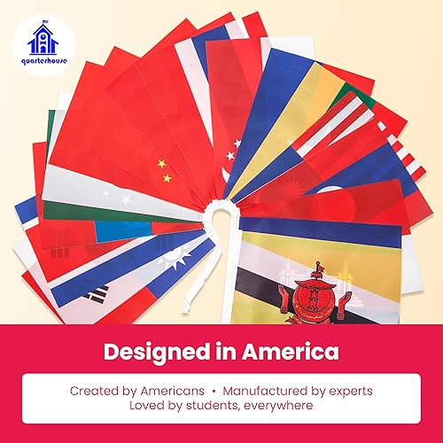 Miniatura 7 de Quarterhouse 21 banderas de país de Asia oriental: 21 banderas por banderín, tela de poliéster, cada bandera mide 8 x 12 pulgadas