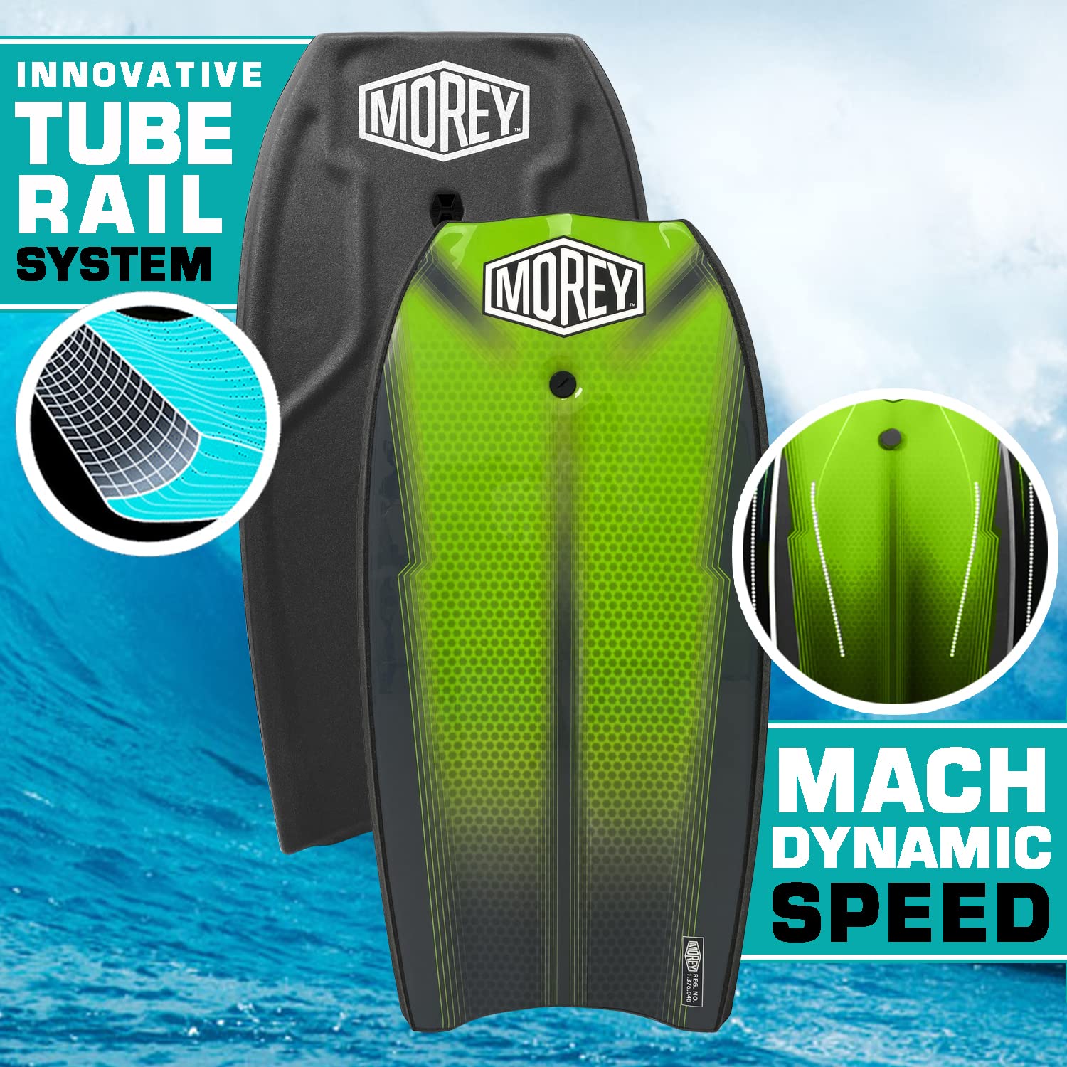 Morey MACH 12 MDS 42.5" Bodyboard for Any Surf Rider Level Dynamic