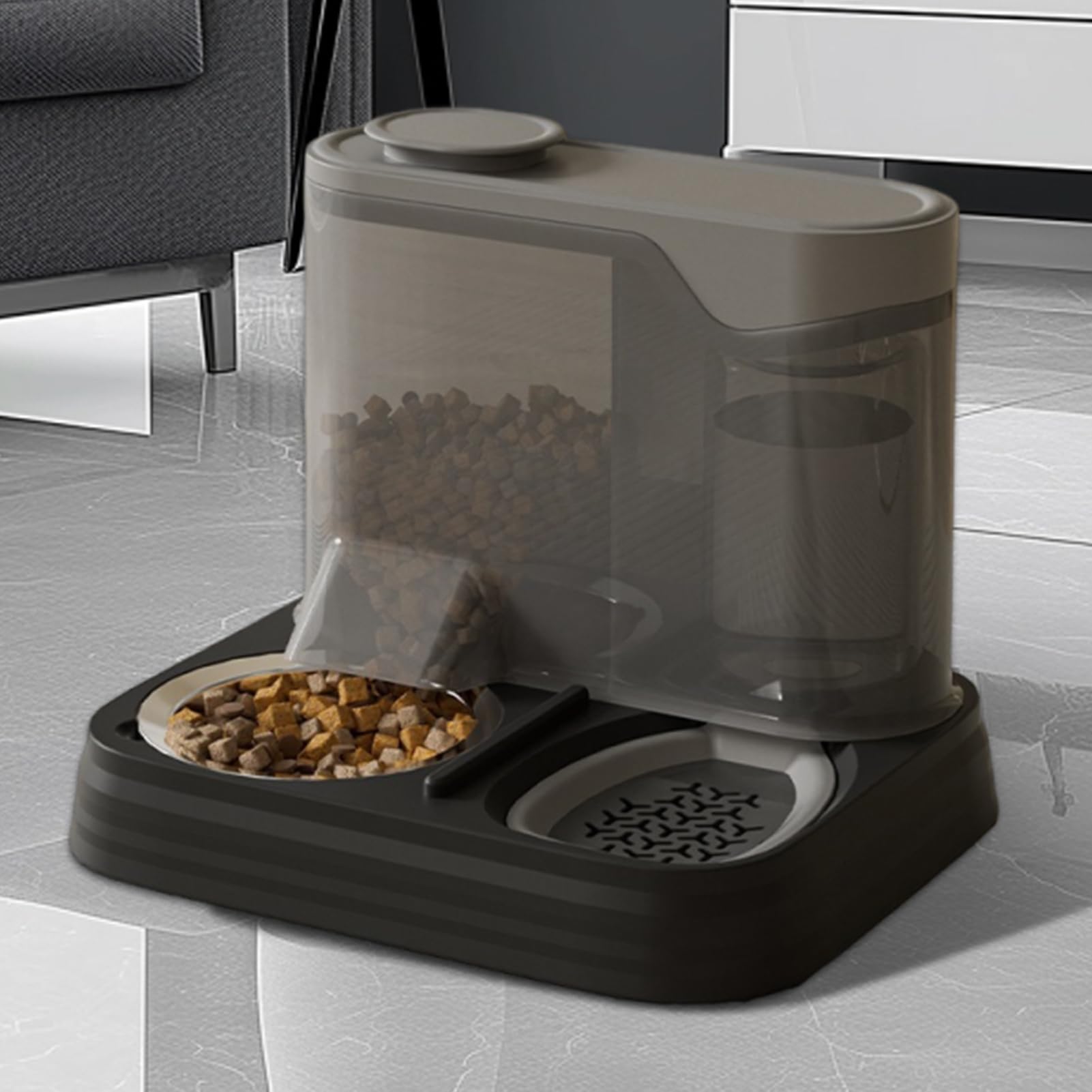 Dispenser Automatico Per Cibo Per Cani, Serbatoio per Cibo Animale di Grande Capacità, Alimentatore Multifunzione 2 in 1 per Case con Più Animali e Ambienti Domestici