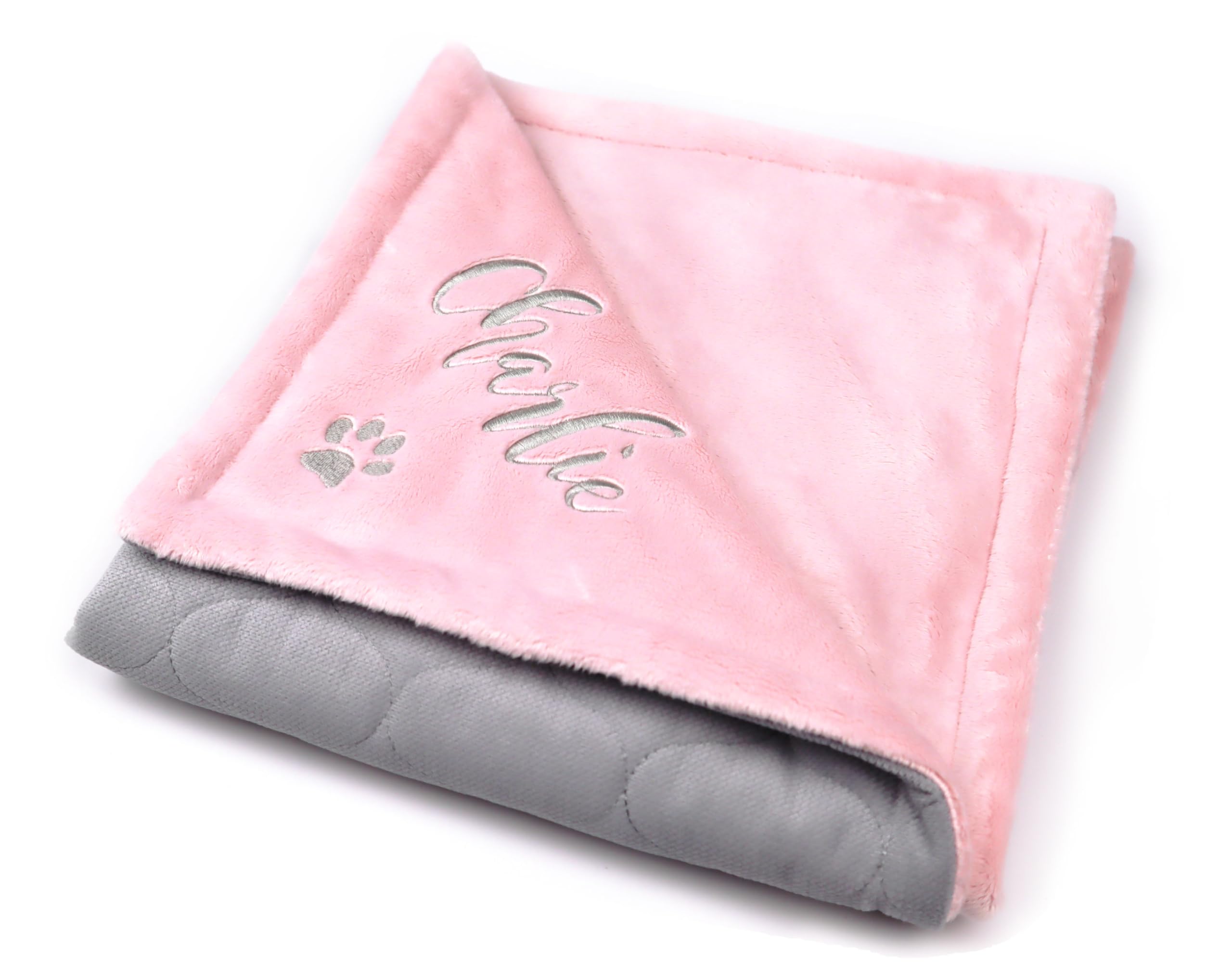 Generisch Personalisierte Hundedecke mit Namen – Premium Kuscheldecke für Hunde & Katzen – Bestickt & Gepolstert – Geschenk für Hundebesitzer, Welpen & Neue Hundeeltern (pink)