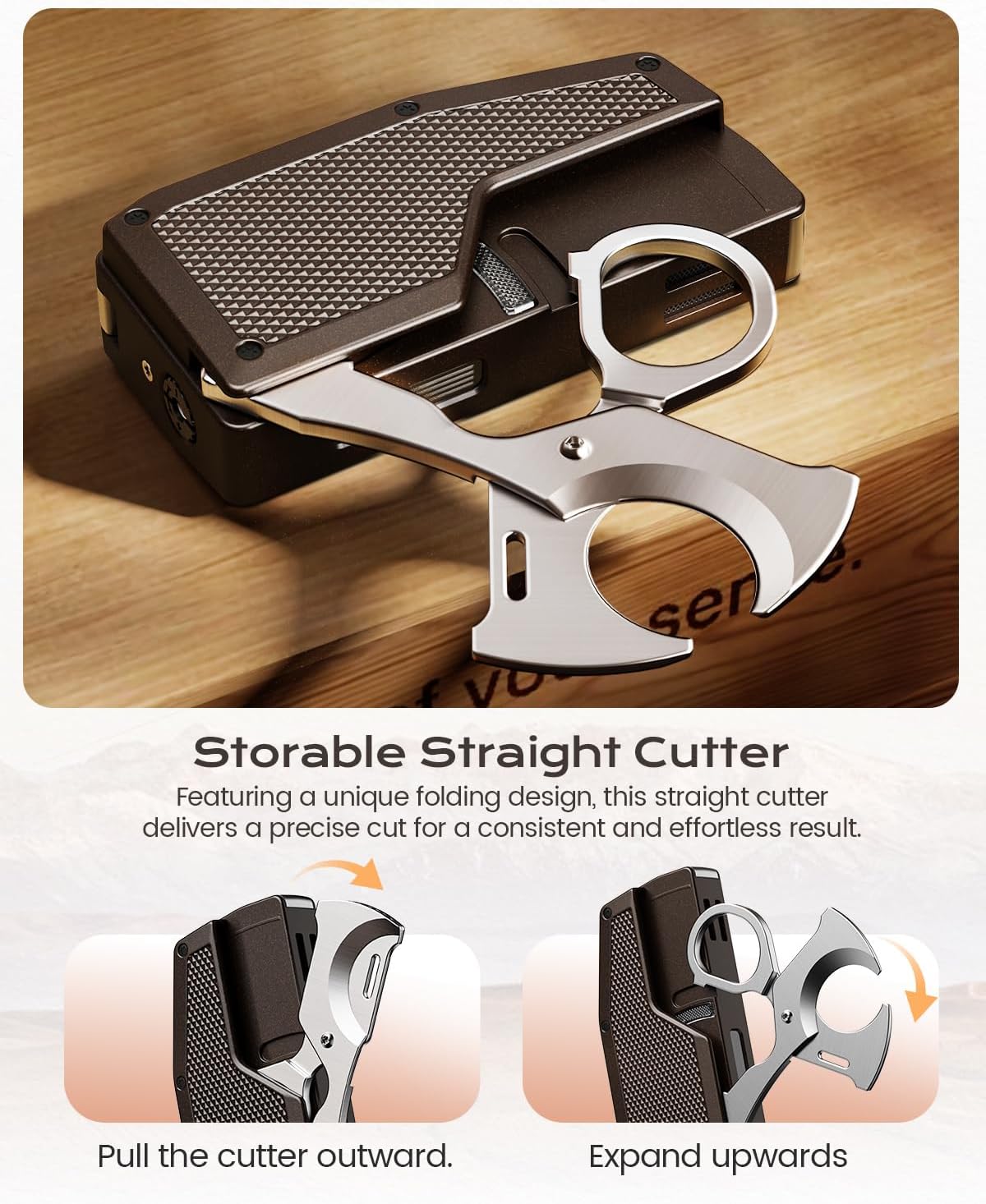 All-in-one Torch Lighter with Built-in Punch, Scissor-Shaped Cutter, Hidden Holder, and Adjustable 2 Jet Flame, Gifts for Men, Refillable Butane Lighter, Lighter with Multi-use Accessories for Travel