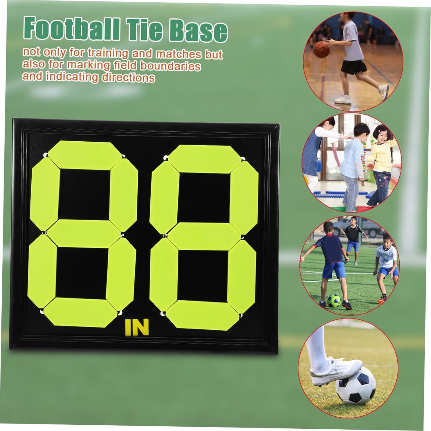 POPETPOP Manual Football Substitution Scoreboard for Referees Fluorescent Design for Game Substitution and Score Display Portable Two-Player Display for Soccer and Team Sports
