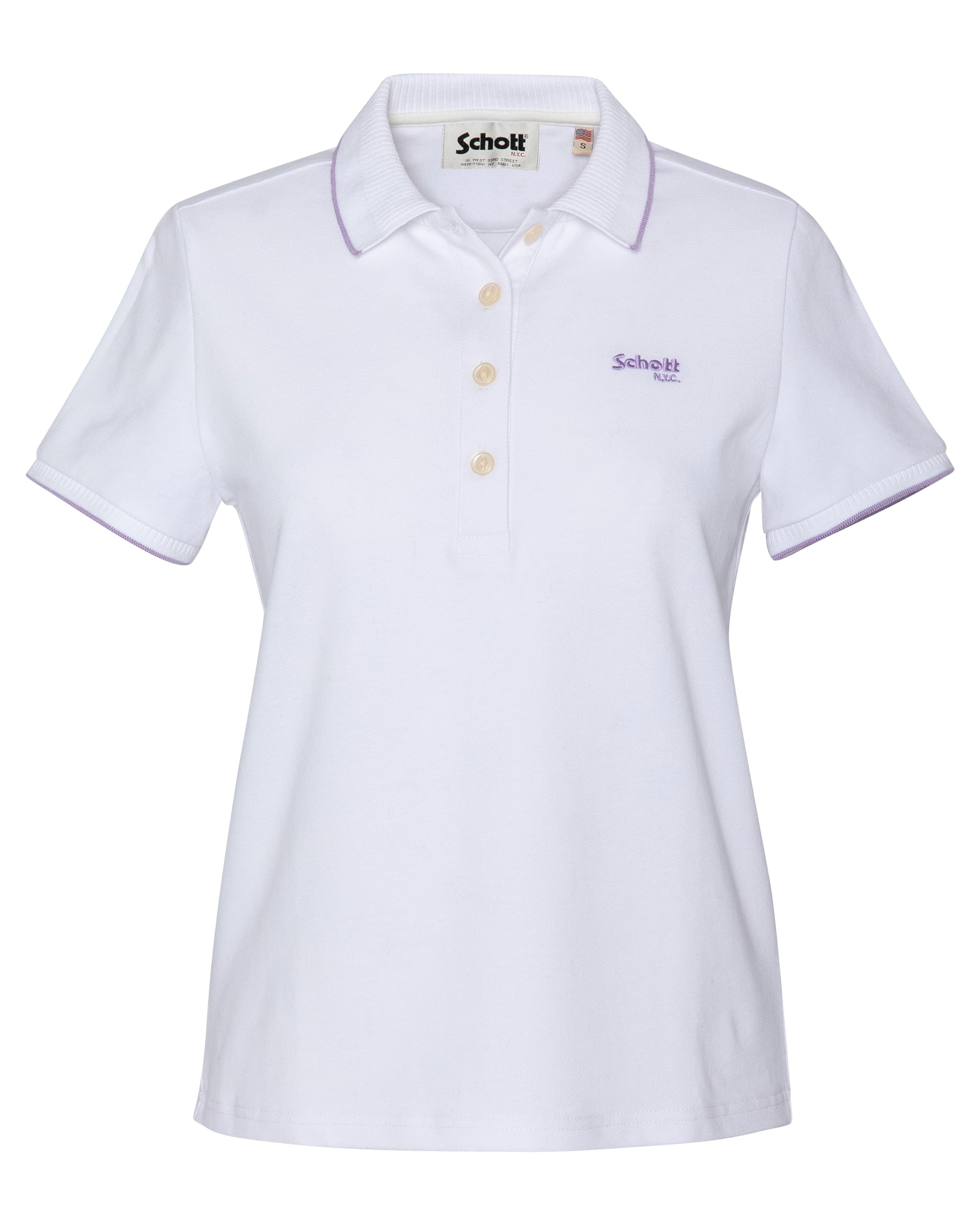 Polo Schott NYC para mujer en algodón suave de corte regular ajustado 4