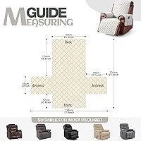 Vista 4 de KinCam Funda 100% impermeable para silla reclinable, fundas de sofá reclinable para mascotas, perros, funda de sofá reclinable, protector de muebles