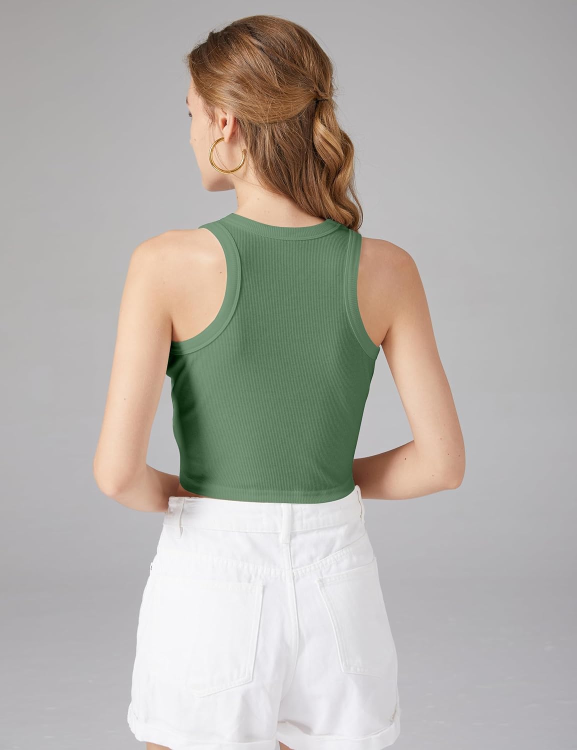 MISSACTIVER Women Basic Sleeveless Vest Crop Tank Top Casual Crew Neck Binding Crop Top - Image 4