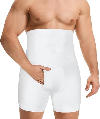 TAILONG Mens Compression Shorts for Tummy Control - Seamless High Waist Body Shaper for Men Slimming Underwear Boxer Briefs