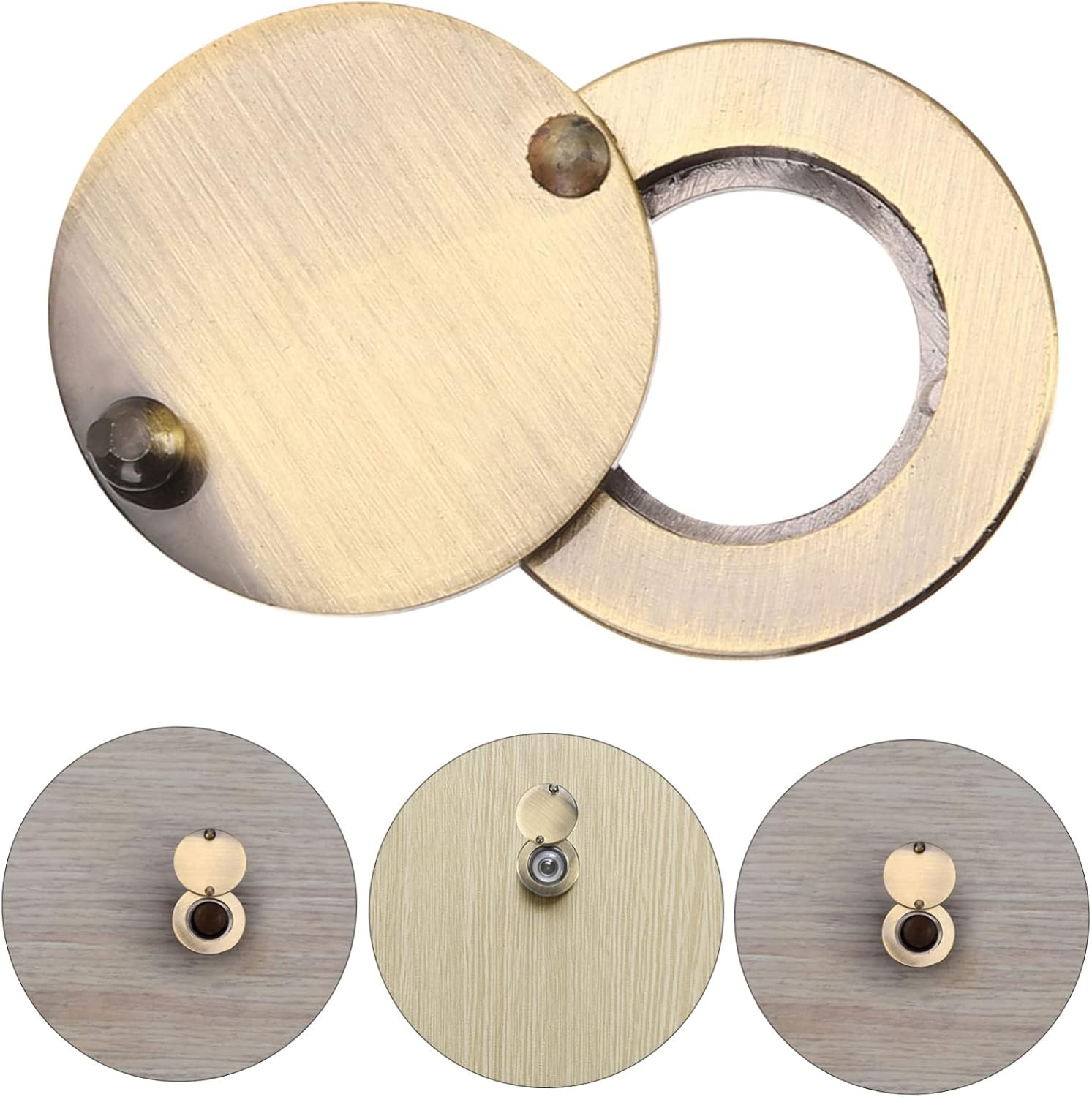 5pcs Peephole Cover Protector for Front Doors -Adhesive Installation Finish Door Viewer Accessory for Enhanced Security