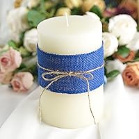 Vista 4 de MEEDEE Cinta de arpillera de yute azul real, 2.5 pulgadas, 10 yardas, coronas y lazos patrióticos, decoración de fiesta del 4 de julio