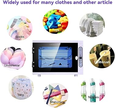 UV Sterilizer, Electric Steriliser with Timer, All-in-One Sterilizer 2 Layers Large for Baby Bottles, Soothers, Baby Toys, Salon, Dentistry, Large Capacity 8L, Professional UV Sterilizer