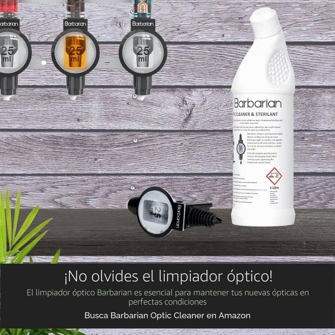 Barbarian - Ópticas de 3/4/6 botellas para licores - Soporte medidor Bar Butler para chupitos, dispensador de bebidas boca abajo para alcohol y vino, bar doméstico, garaje, cueva del hombre (4