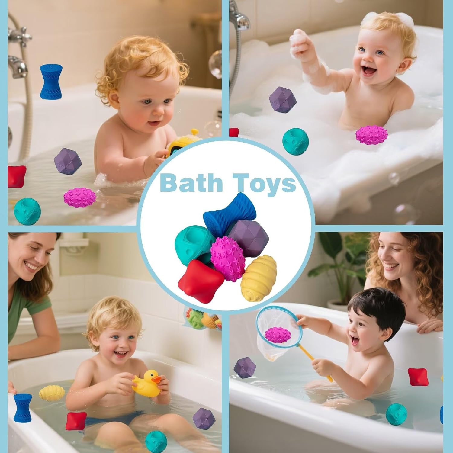 Make Bath Time Magical with Safe & Fun Baby Bath Toys - Perfect for Babies 18 Months.(6Shape1)(Have Hole) image 5 of 7 B0F5Q5ZZGB