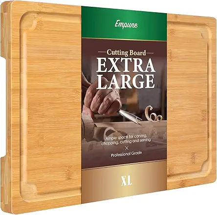 Extra Large Cutting Board, 17.6" Bamboo Cutting Boards...