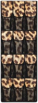 Over The Door Organizer Leopard Print Behind Door Shoe Organizer for BedRoom Space Saving Wall Hanging Storage for Living Room Easy to Install Shoe Holder Hanger