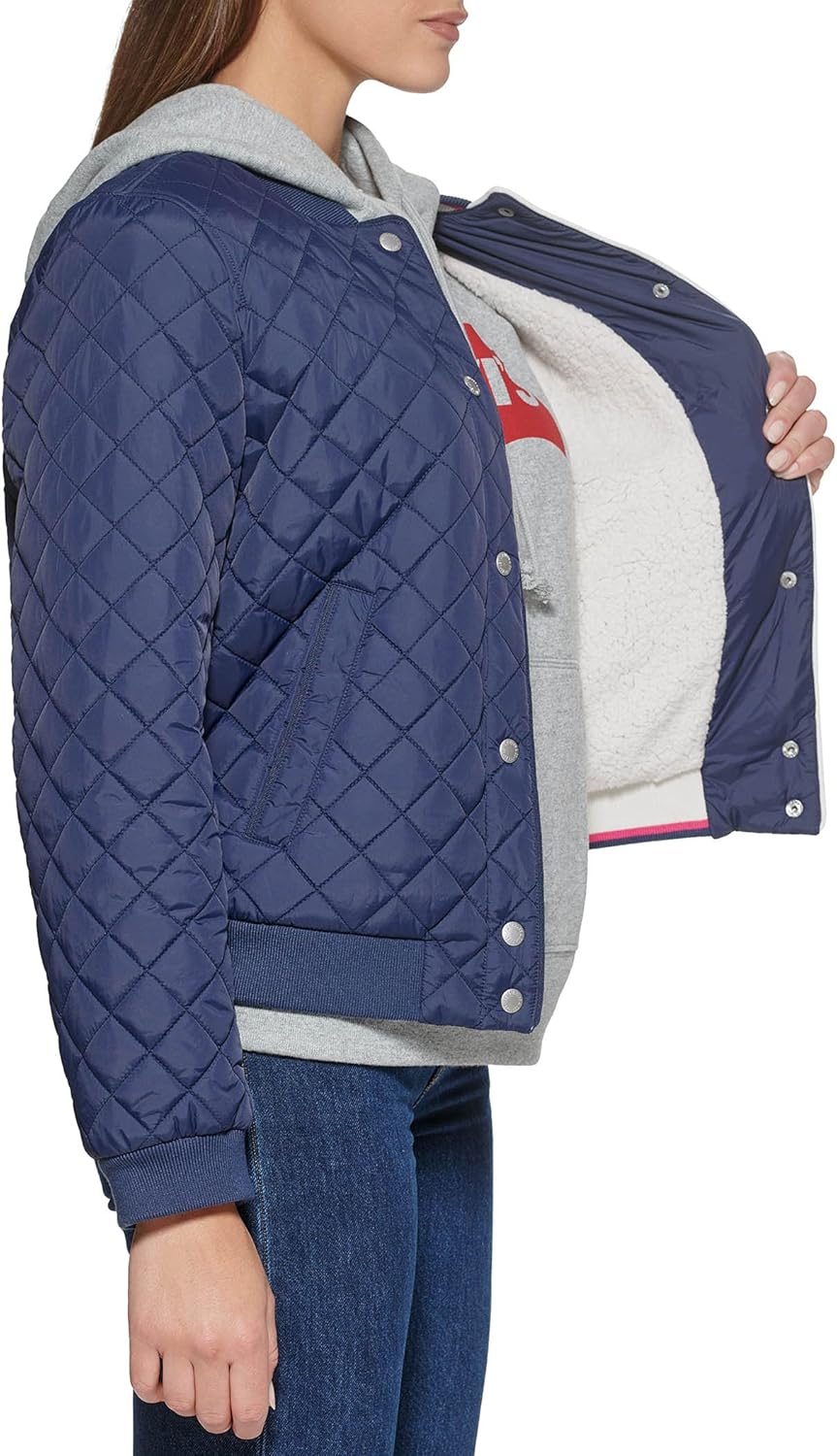 Levi's womens Women's Diamond Quilted Bomber Jacket With Front Pockets - Regular & Plus Sizes - Image 3