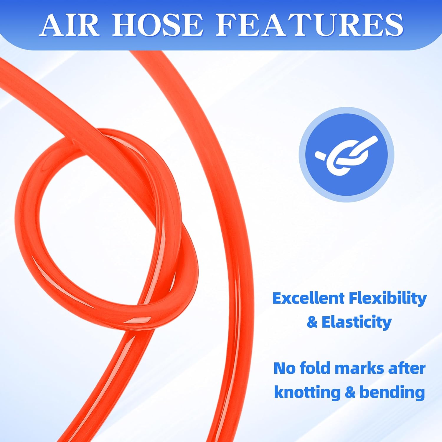PU Air Hose 6mm OD x 4mm ID Orange Polyurethane Hose 525 FT 160 Meters Pneumatic Tubing Pipe for Air Compressor