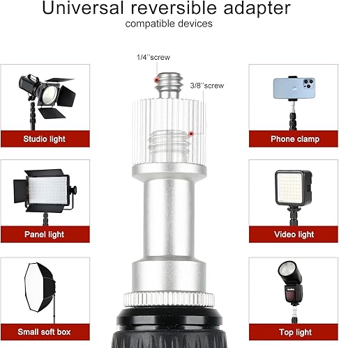 Miniatura 4 de Besnfoto Soporte de luz para fotografía, ligero, portátil, de aluminio, 86.6in7 pies para luz de velocidad, flash, luz LED, caja de luz pequeña, luz