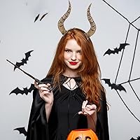 Vista 9 de TOYANDONA 1 diadema de cuernos de Halloween, cuerno de oveja para cosplay, accesorios de disfraz de Halloween, Como se muestra