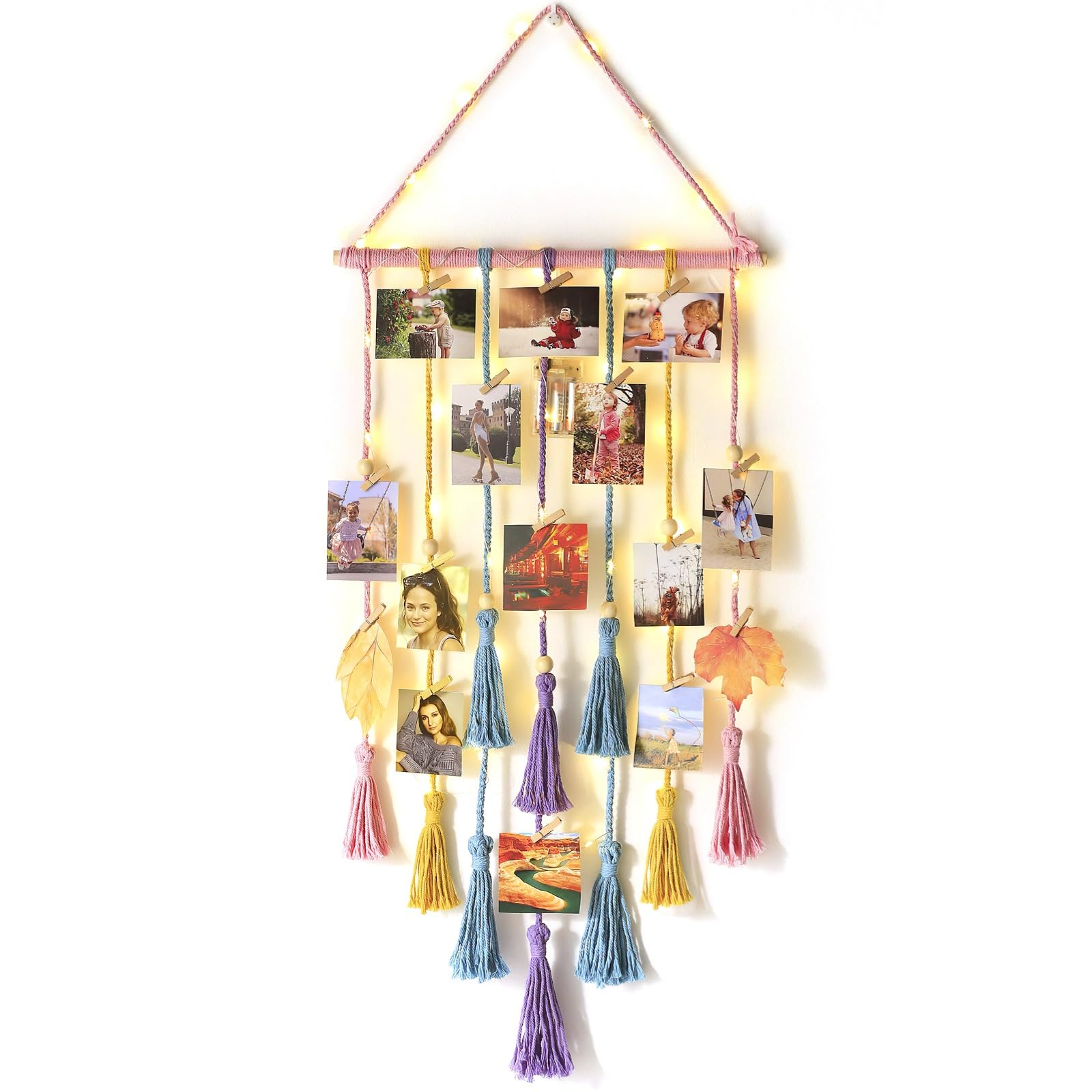 Vitrina de recuerdos en madera y algodón con luces LED decorativas 6