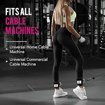 Slim Panda Ankle Strap For Cable Machine,Ankle Cuff For Kickbacks, Booty Hip Abductors,Glute Workouts, Leg Extensions, Curls For Men And Women, Adjustable With Double D-Rings - Color Black - Nombre De Estilo