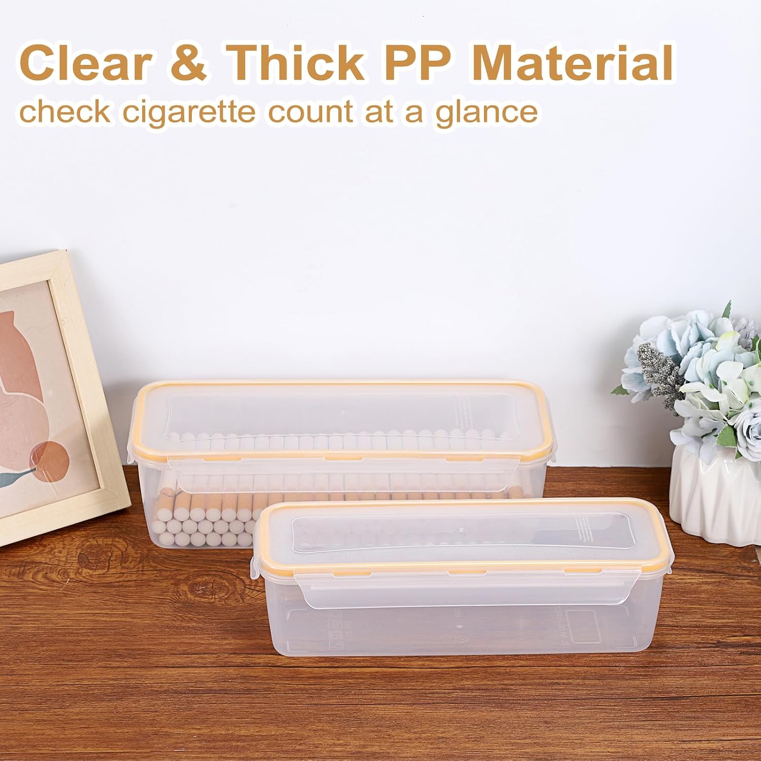 Cigarette Case Set of 2, Plastic Cigarette Storage Box with Seal Lid