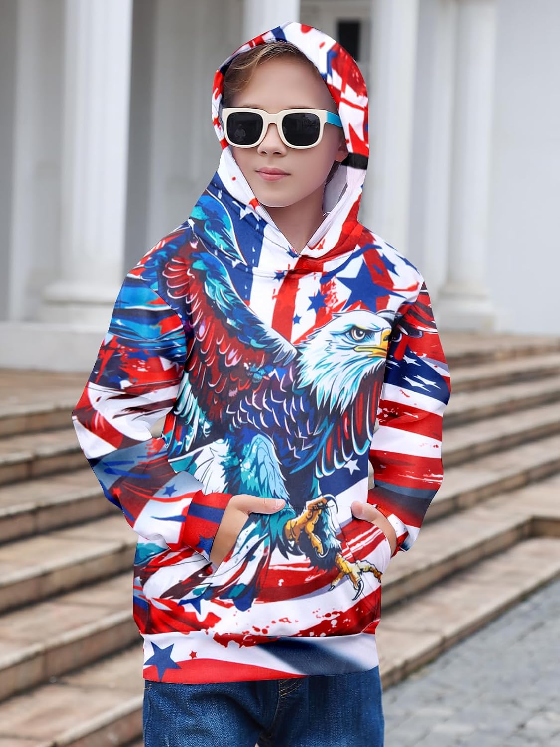 Goodstoworld Boys Girls Warm Fleece 3D Graphic Hoodies Sweatshirt with Pockets Size 5-16 Years - Image 2