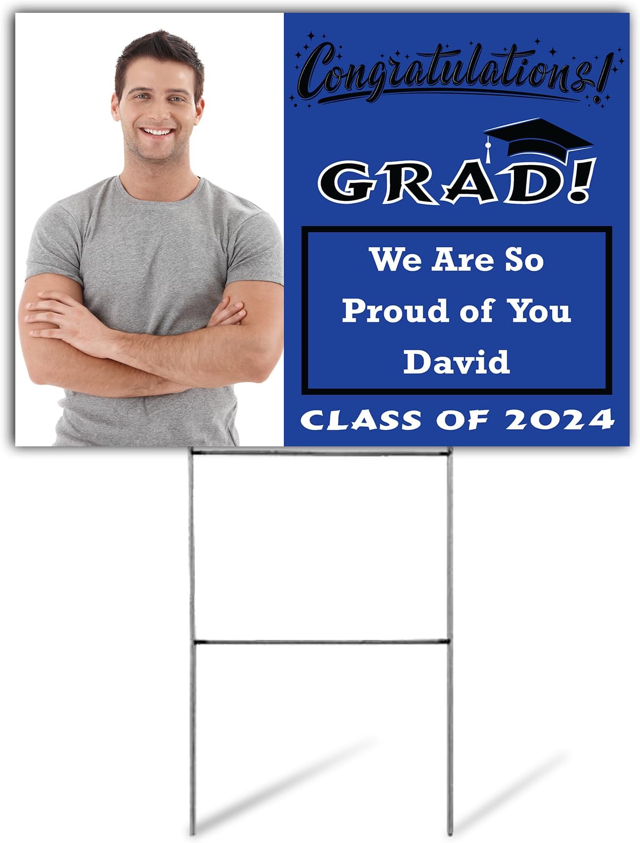 Personalized Congrats Graduation Sign 2024 With Photo