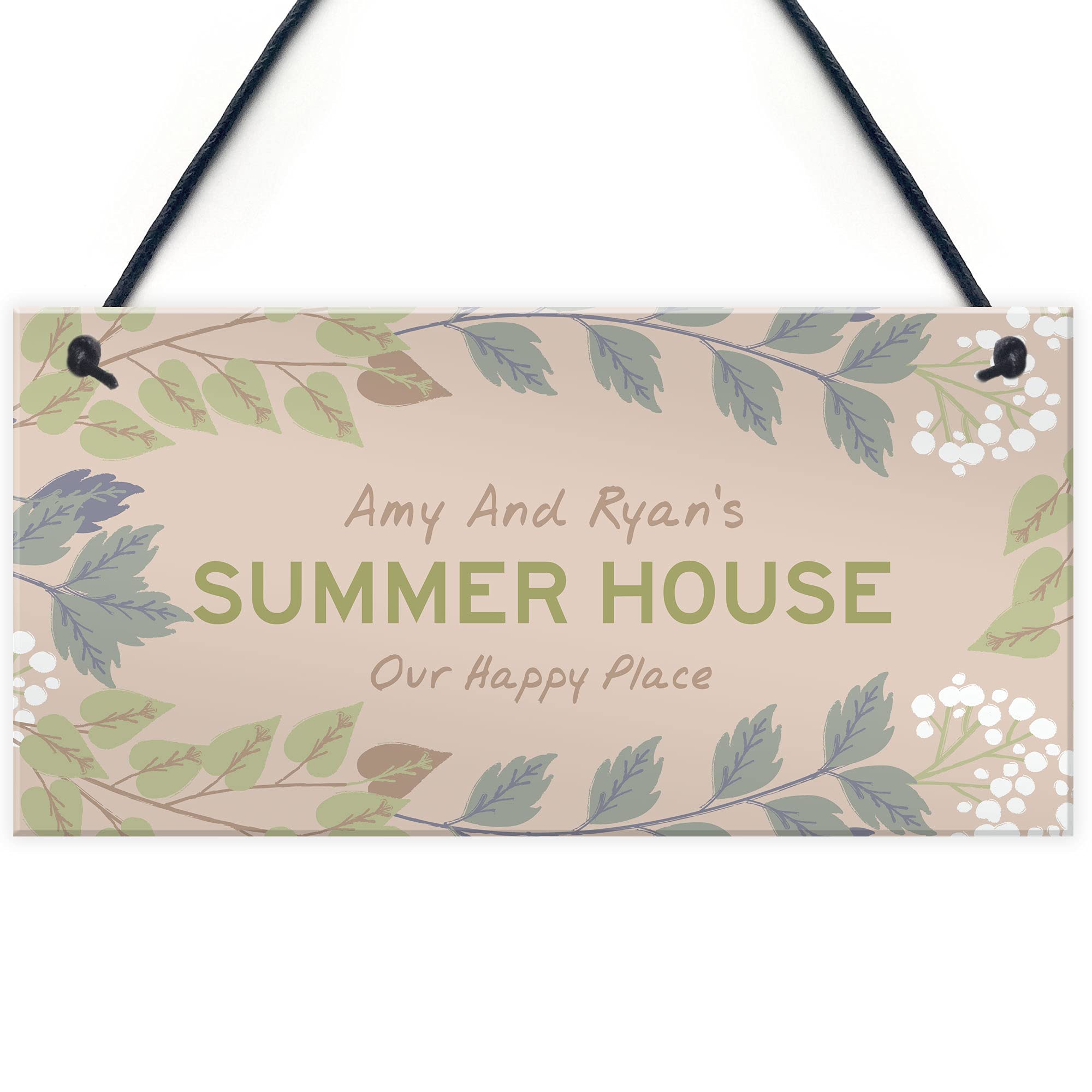 Colourful Summerhouse Sign Personalised Hanging Garden Plaque Gift For Family