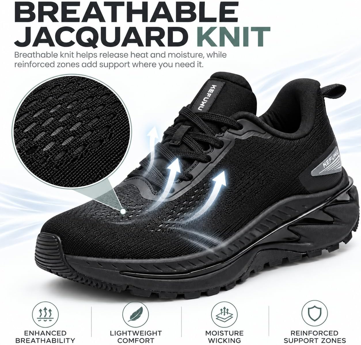 Men's Women's Waterproof Trail Running Shoes - Lightweight Breathable Non-Slip Hiking Walking Sneakers for Outdoor Sports Obsidian Black