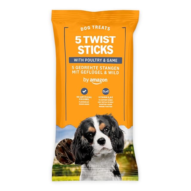 by Amazon para Perros - Palos retorcidos con Aves y Caza, 100g