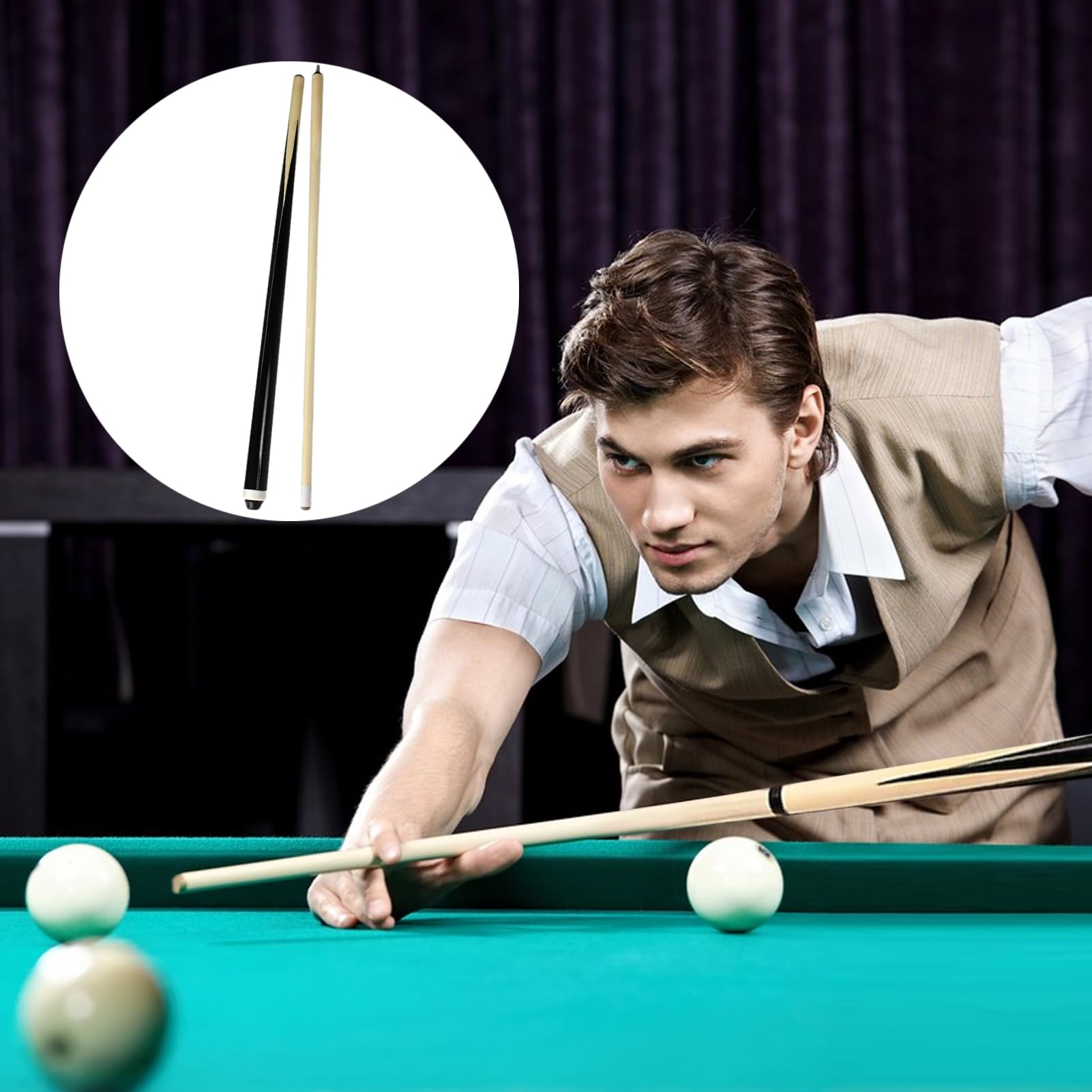 Generisch Cue Sticks - Palos De Piscina para Hombres | Herramienta De De Madera | Cómodos Suministros De Mesa Casa Bar Piscina Cue | Casa de Ligera para Suministros | Accesorios para