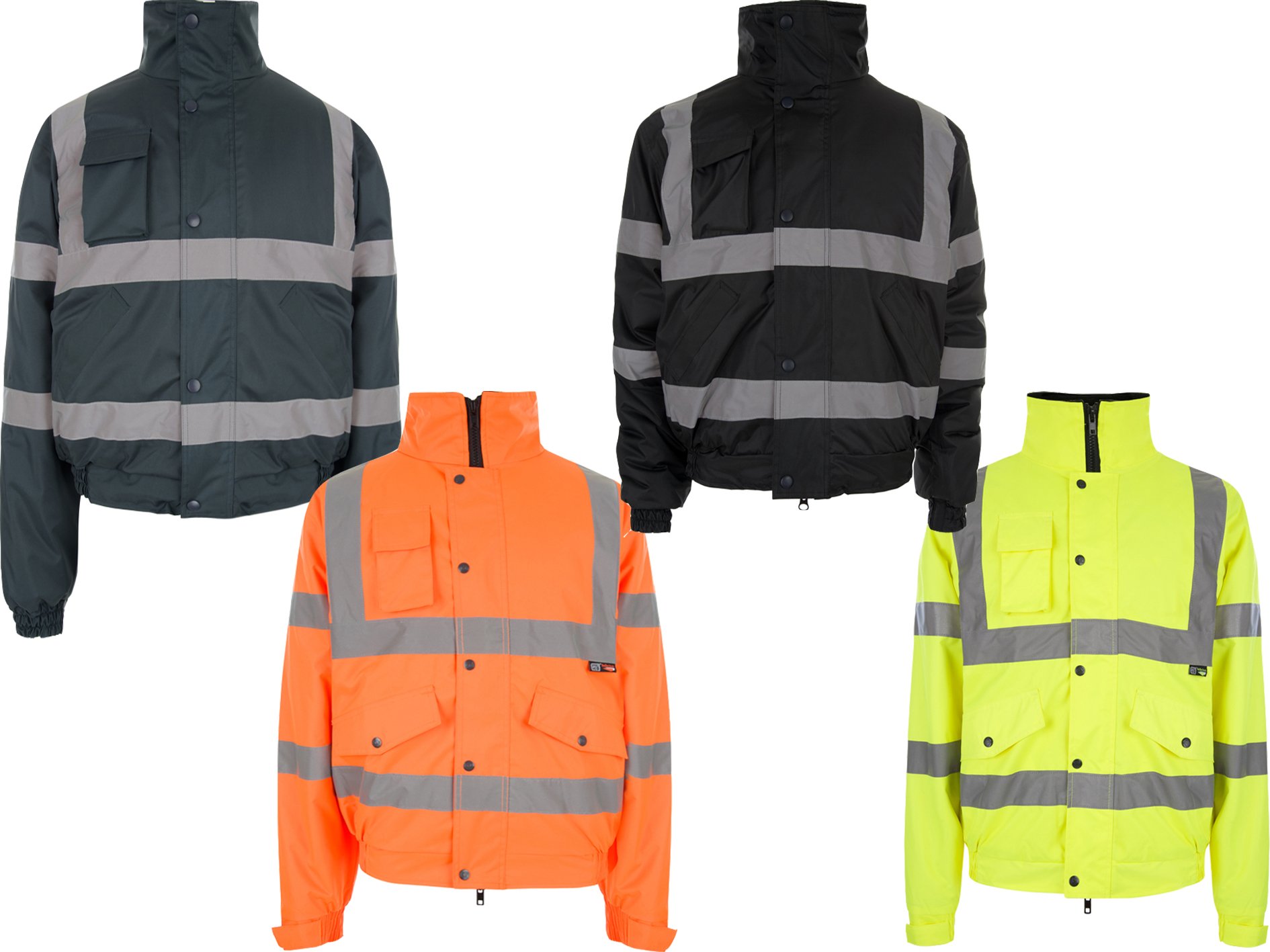 Supertouch Men's Black Ladies Hi Vis High Viz Visibility Bomber Jackets (Medium, )