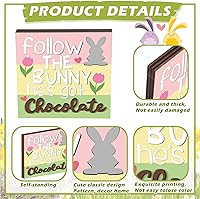 Vista 3 de Amyhill 12 piezas de decoración de bandeja escalonada de Pascua, bandeja escalonada de granja, decoración de primavera, mini conejo, conejos