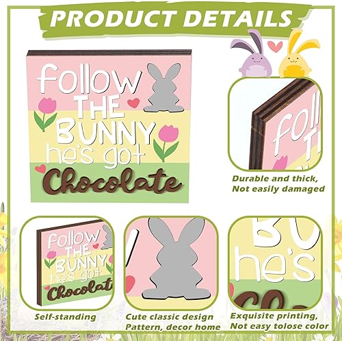 Miniatura 3 de Amyhill 12 piezas de decoración de bandeja escalonada de Pascua, bandeja escalonada de granja, decoración de primavera, mini conejo, conejos