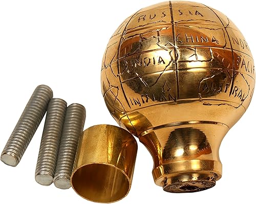 Miniatura 2 de Bastón de madera victoriana con mango de latón con cabeza de globo, regalo ideal unisex