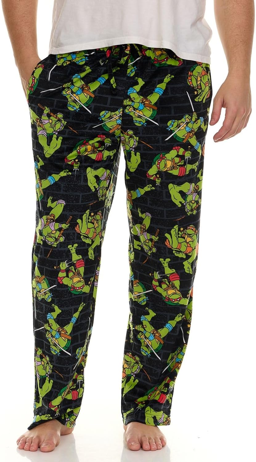 COCO BRANDS Teenage Mutant Ninja Turtles Men's All Over Print Pajama Pant, Adjustable/Elastic Waistband, Soft Silky Sleepwear - Image 3