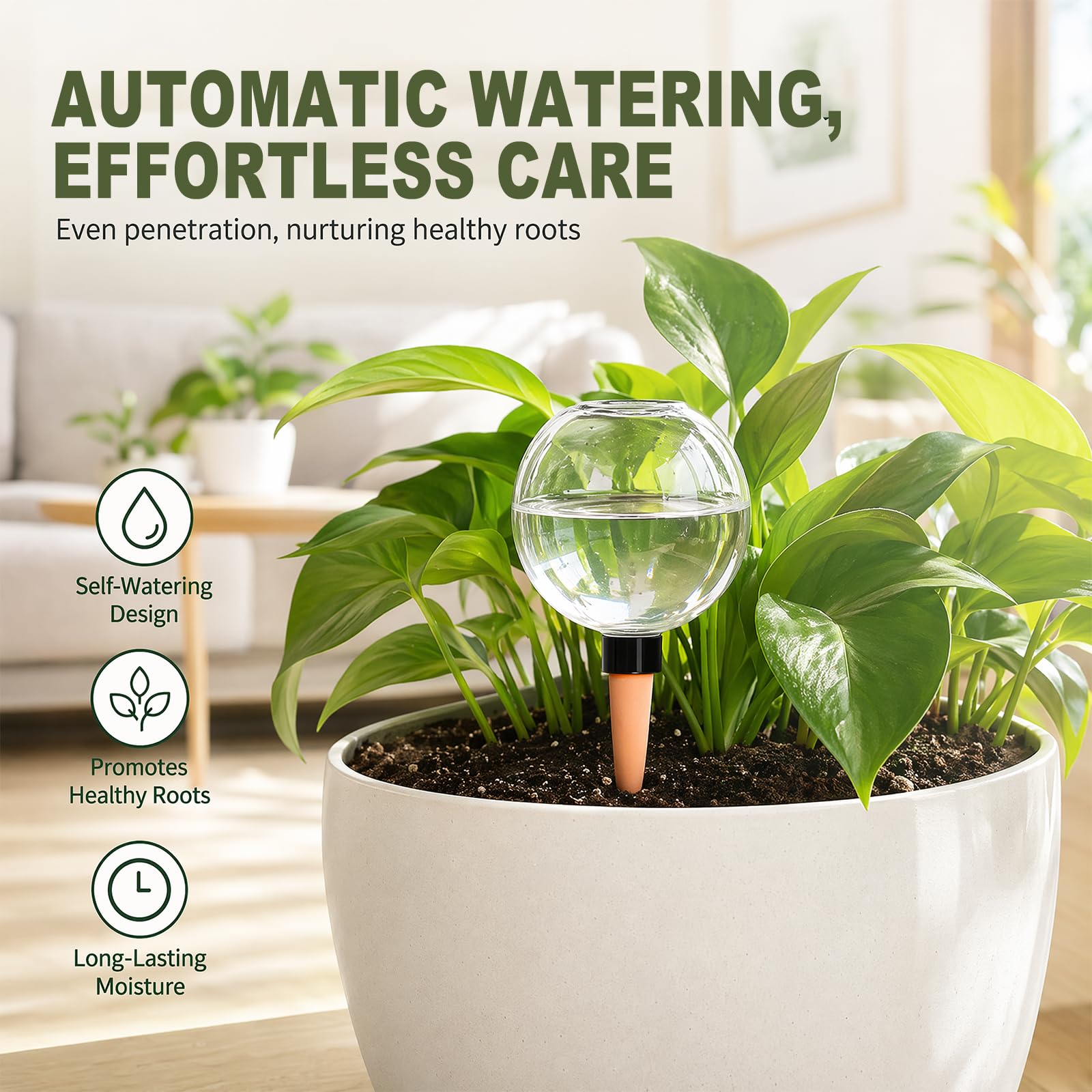 Sfere di irrigazione per piante, 6 pezzi, irrigazione automatica delle piante, 500 ml, sfera di irrigazione automatica, per l'irrigazione automatica di stanze, balconi, piante da giardino