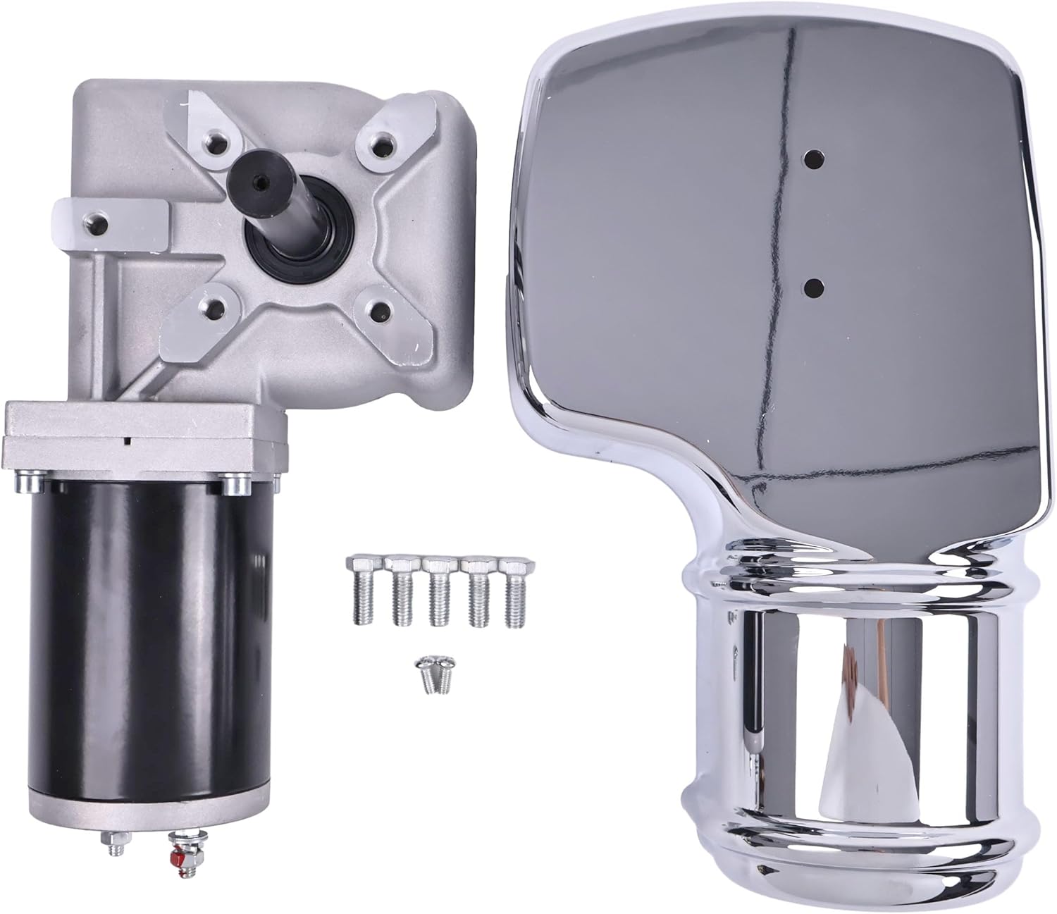 Solarhome 90:1 12V 0.8HP Dump Truck Roll Tarp Motor with Chrome Cover 600W 40 RPM