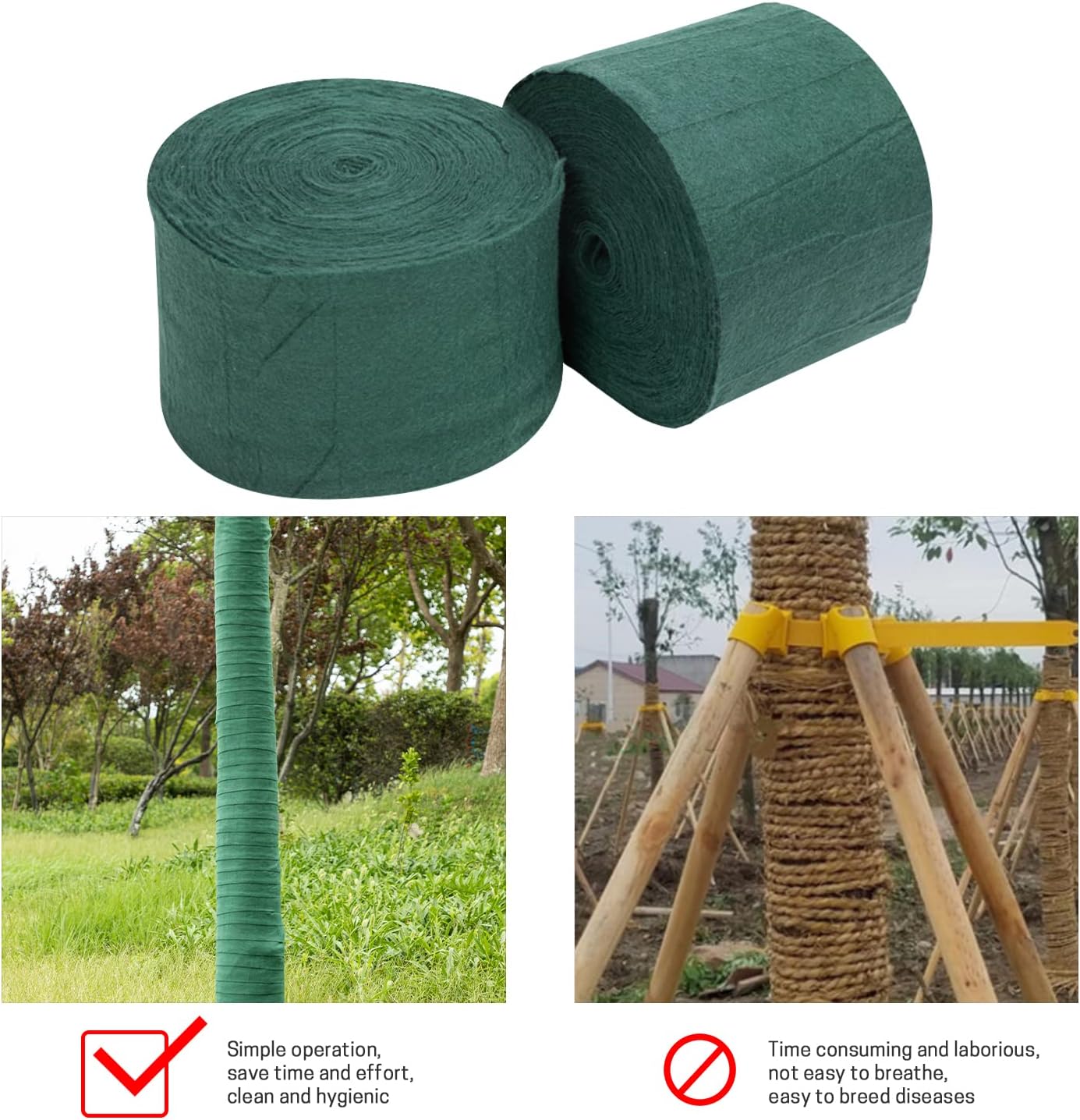ZELARMAN 2 Pack Tree Protector Wraps - Total 130 Foot Cold-Proof Tree Trunk Tape Wrap Plants Freeze Protection Bandage Wrap Guard for Warm-Keeping & Moisturizing