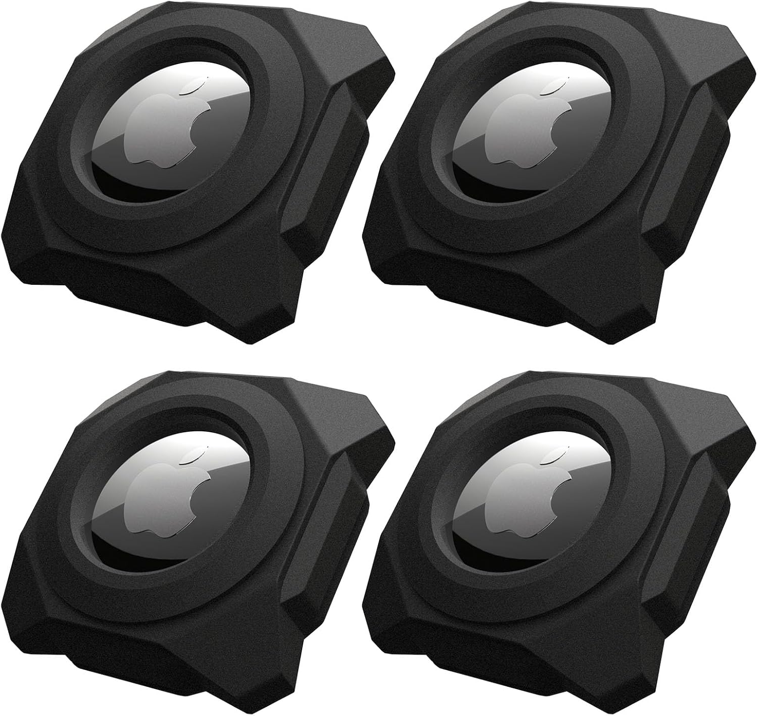 Compatible with Airtag Holder 1st & 2nd Gen|Waterproof Hard Stick-on Air Tag Holder with Removal Tool|Hidden Protective Design for Bike,Bicycle,Drone,Motorcycle,Luggage|4 Pack Waterproof Black