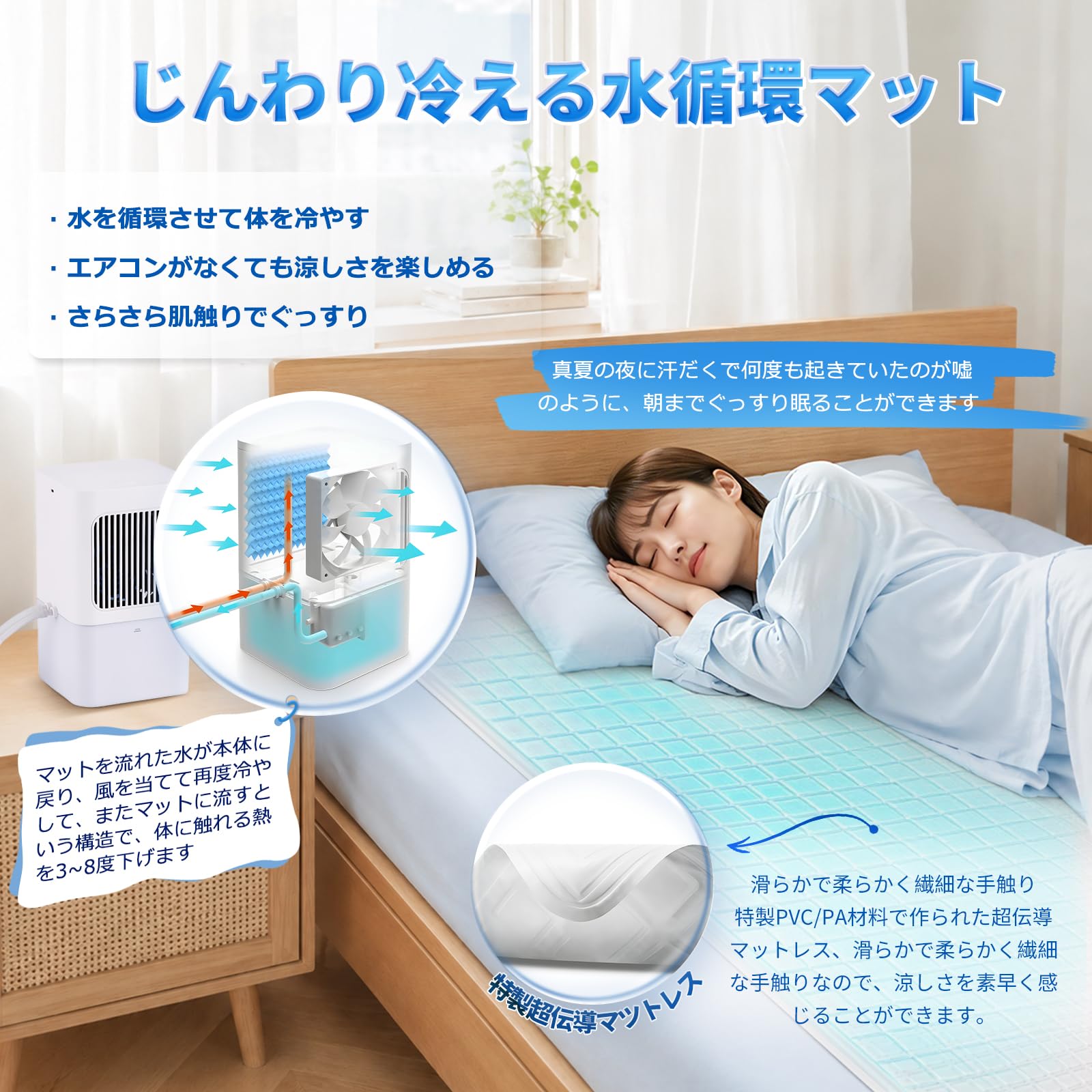 Amazon | BAOSHISHAN 電気冷却マット 水冷マット ひんやりマットレス