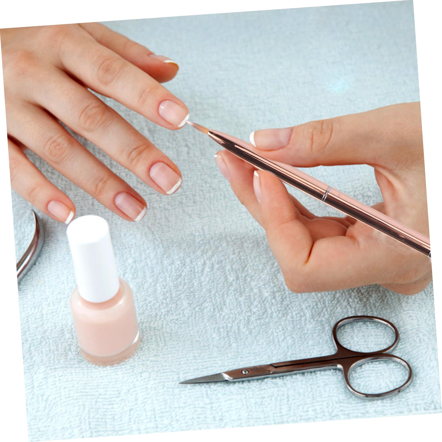 Healeved 2piezas Pinceles De Nail Art Con Puntas Intercambiables y Mango De Cristal Para Diseños De Uñas Brillantes y Detallados