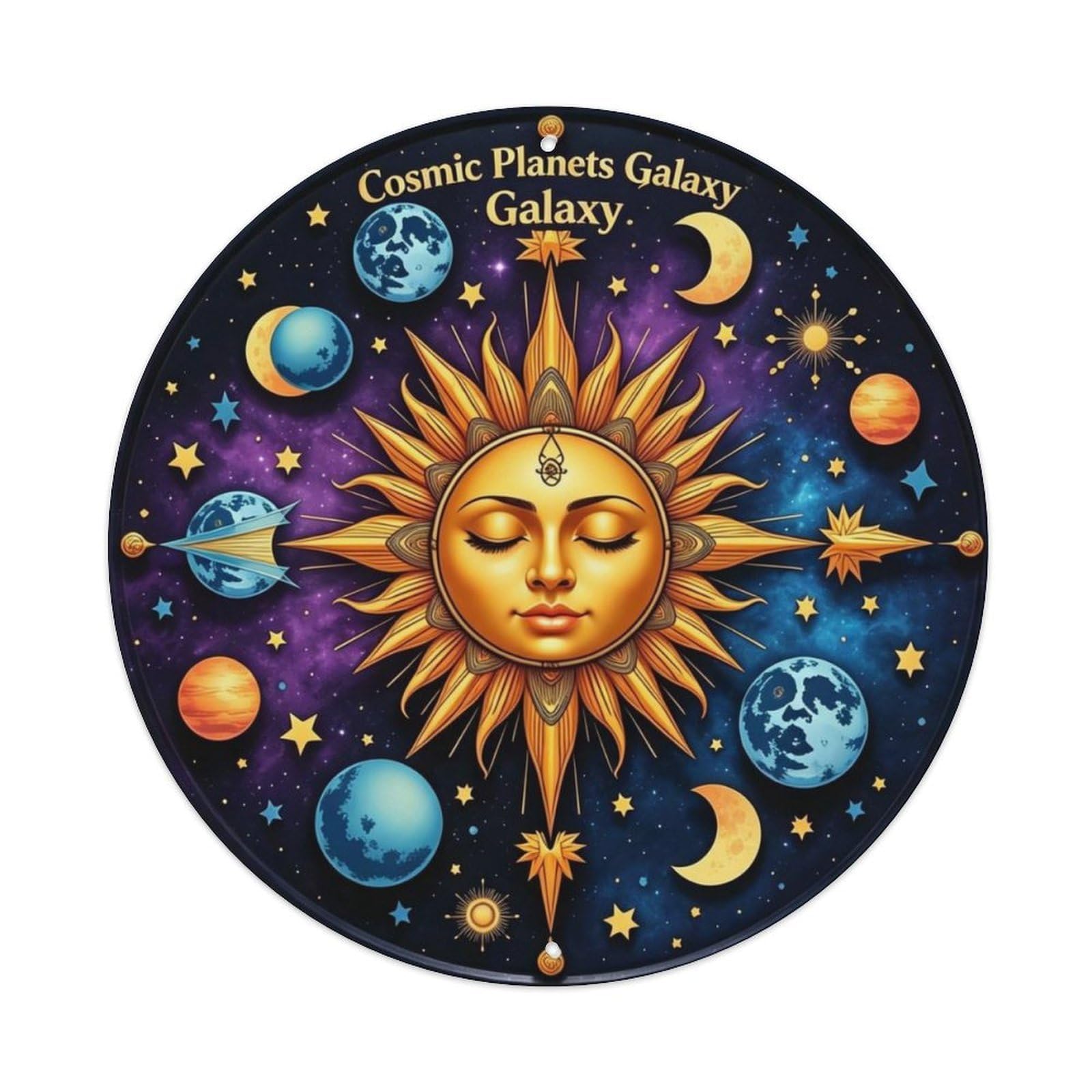 Cosmic Planets Galaxy Metal Tin Sign Plaque