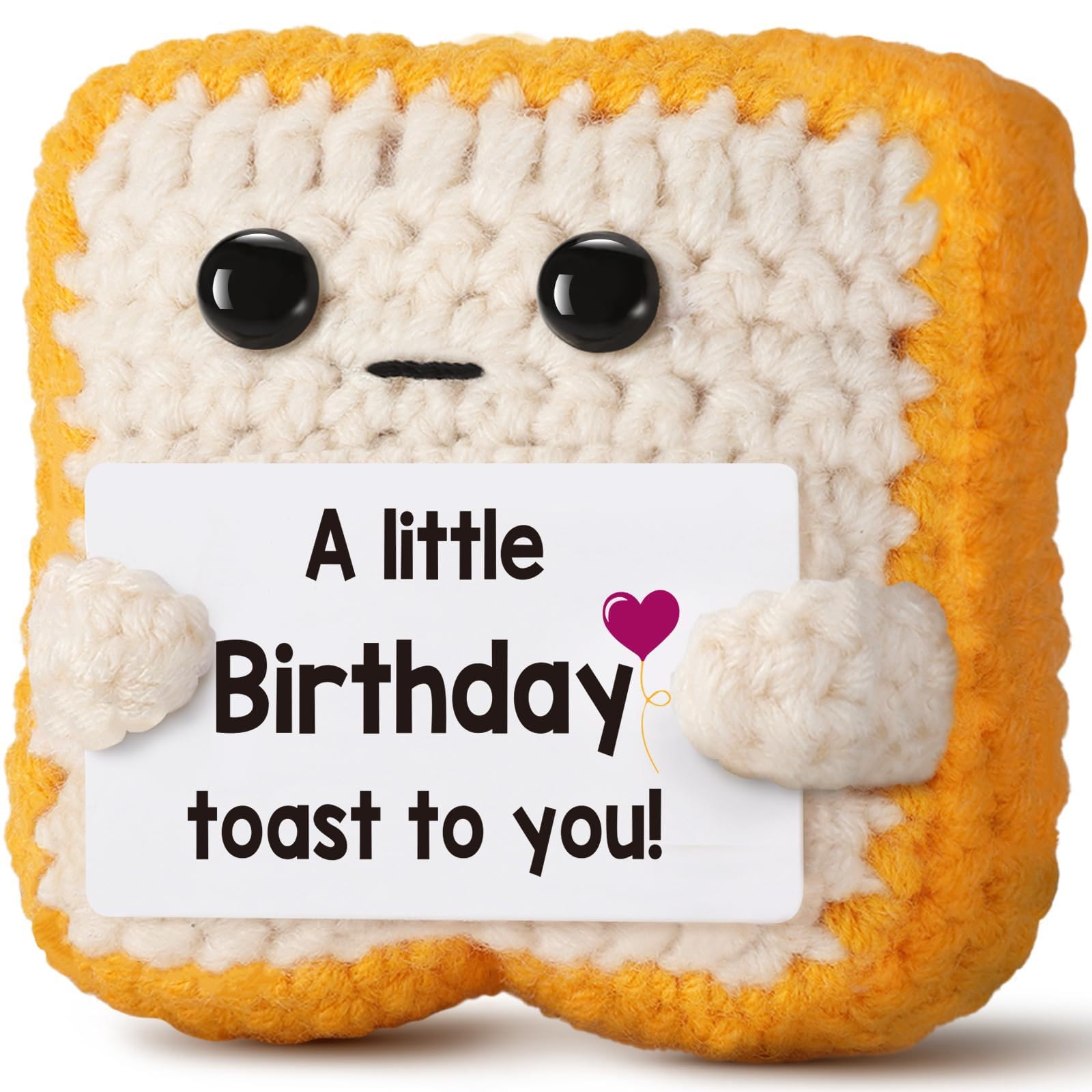 Ein kleiner Geburtstagstoast auf dich – Crocheted gifts, funny birthday cards for women, men, mum, dad – unique birthday decorations and keepsakes for girlfriend