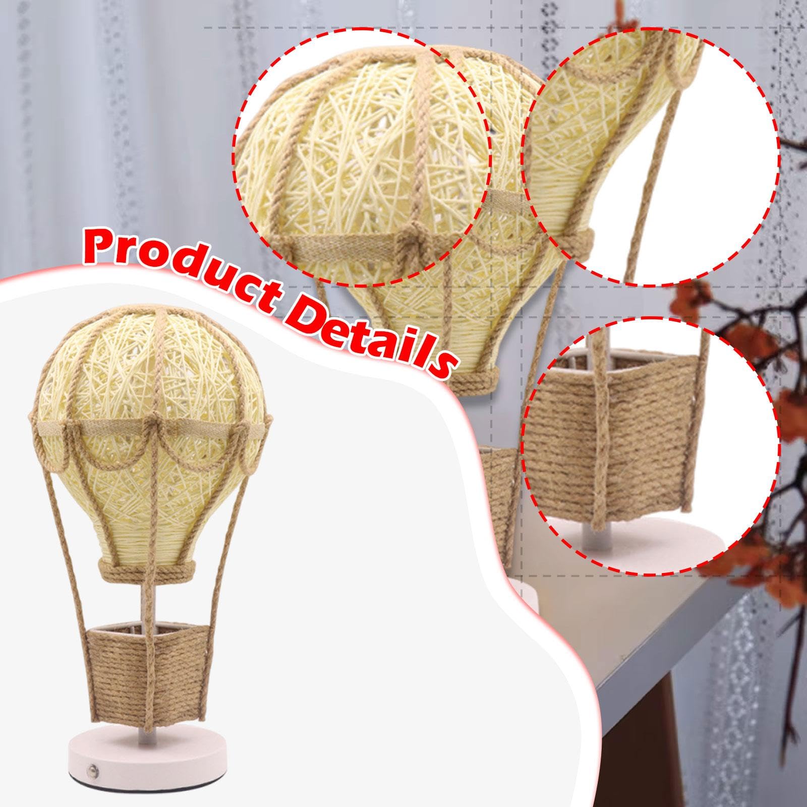 perfk Heißluftballon-Nachtlicht-Tischlampe für die Heimdekoration, Tischlampe, Nachttischlampe, Ornament für Büro, Bücherregal, Schreibtisch, Innenbereich