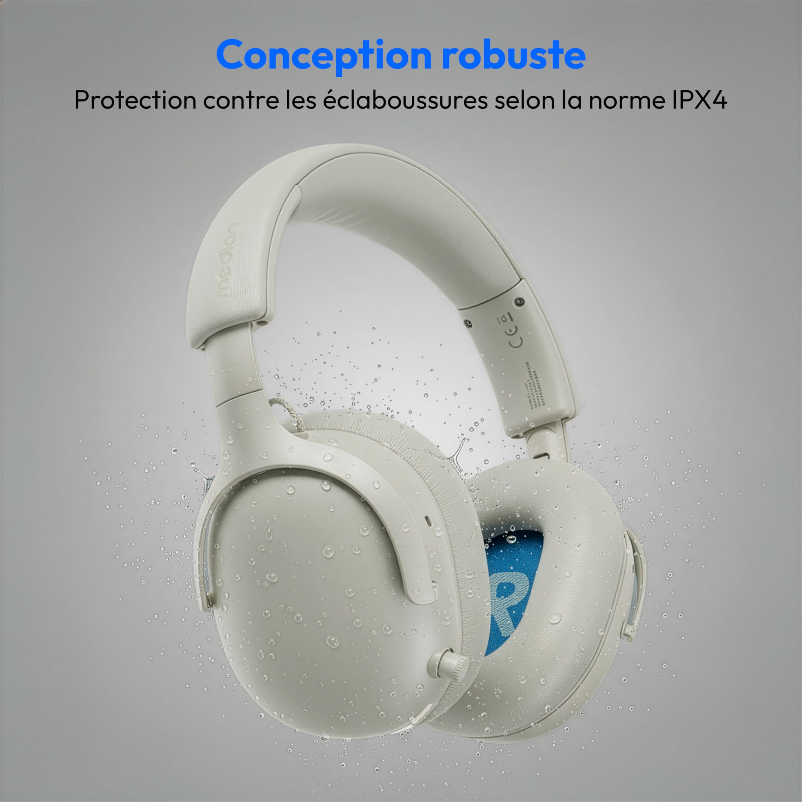 MEDION Casque Over Ear HX-1 Plus (sans Fil, réduction de Bruit Feed Forward, Bluetooth 6.0, 5+1 préréglages EQ, Jusqu’à 100 h d’autonomie, Protection Anti-éclaboussures IPX4), Monochrome