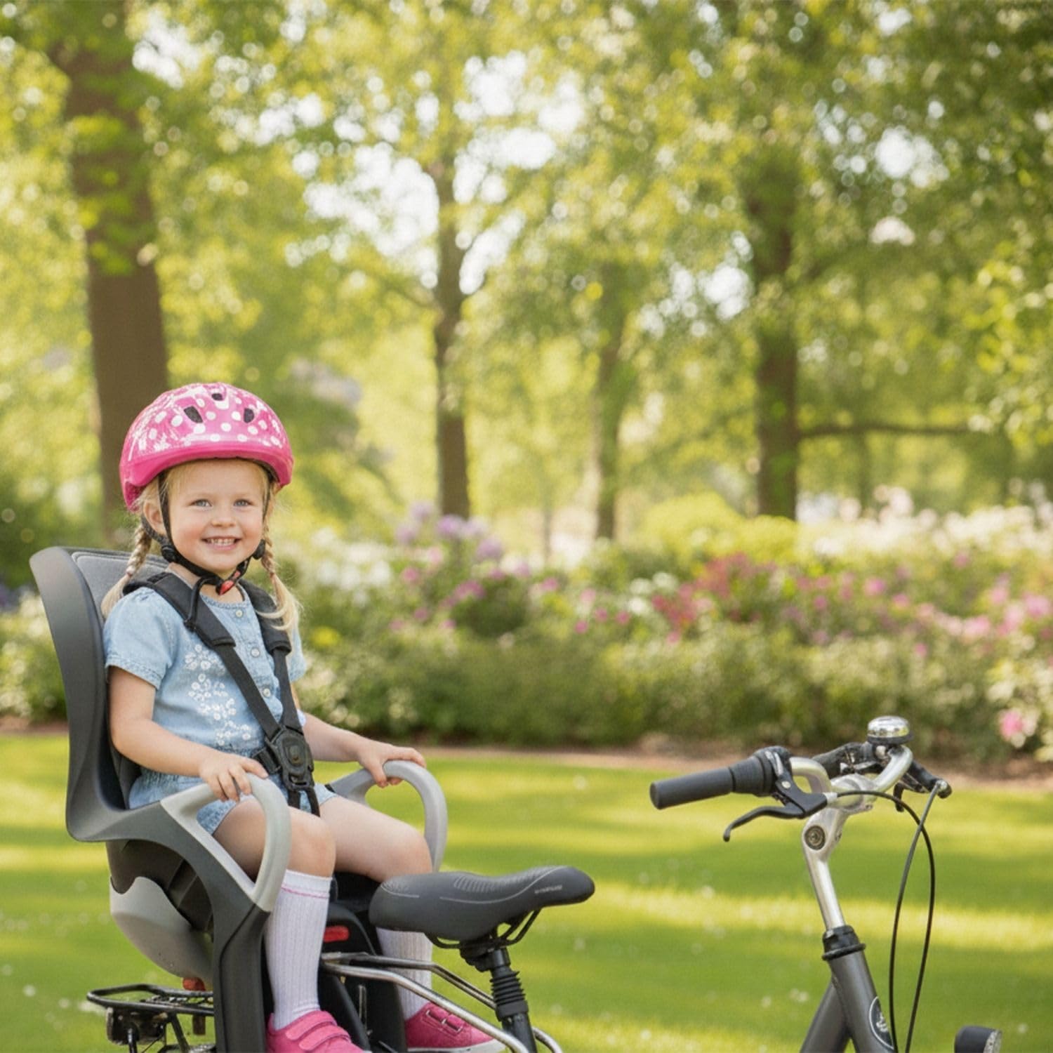 Ok Baby Seggiolino Bici Bambino Posteriore Reclinabile 22 kg Nero | Schienale reclinabile, copertura antipioggia inclusa e sicurezza testata per gli spostamenti quotidiani in famiglia